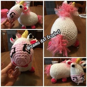 It’s so fluffy! Crochet unicorn